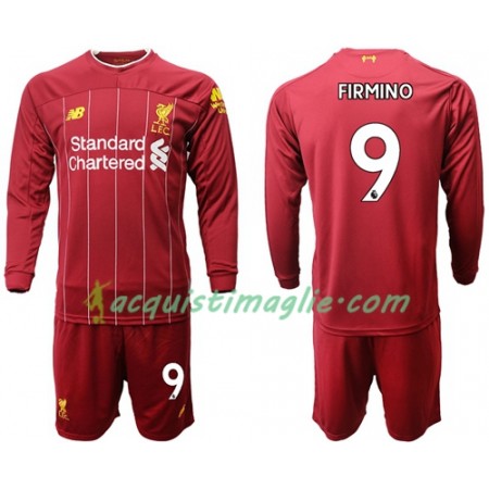 Divisa di Calcio Liverpool Firmino 9 Bambino Prima 2019/2020 Manica Lunga